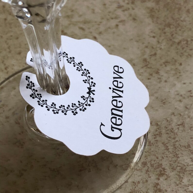 Wine Glass Charm Tags, Place Cards, Escort Cards, 25 Tags, 606X image 9