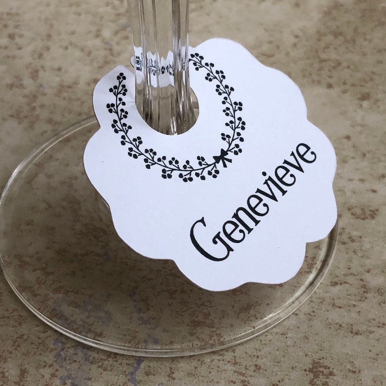 Wine Glass Charm Tags, Place Cards, Escort Cards, 25 Tags, 606X image 4