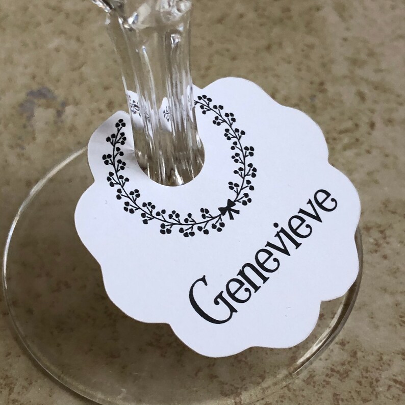 Wine Glass Charm Tags, Place Cards, Escort Cards, 25 Tags, 606X image 8