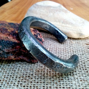 Hammered Rustic Titanium Cuff Bracelet.  9.5 mm X 13mm Thick and Wide. Grade 5.