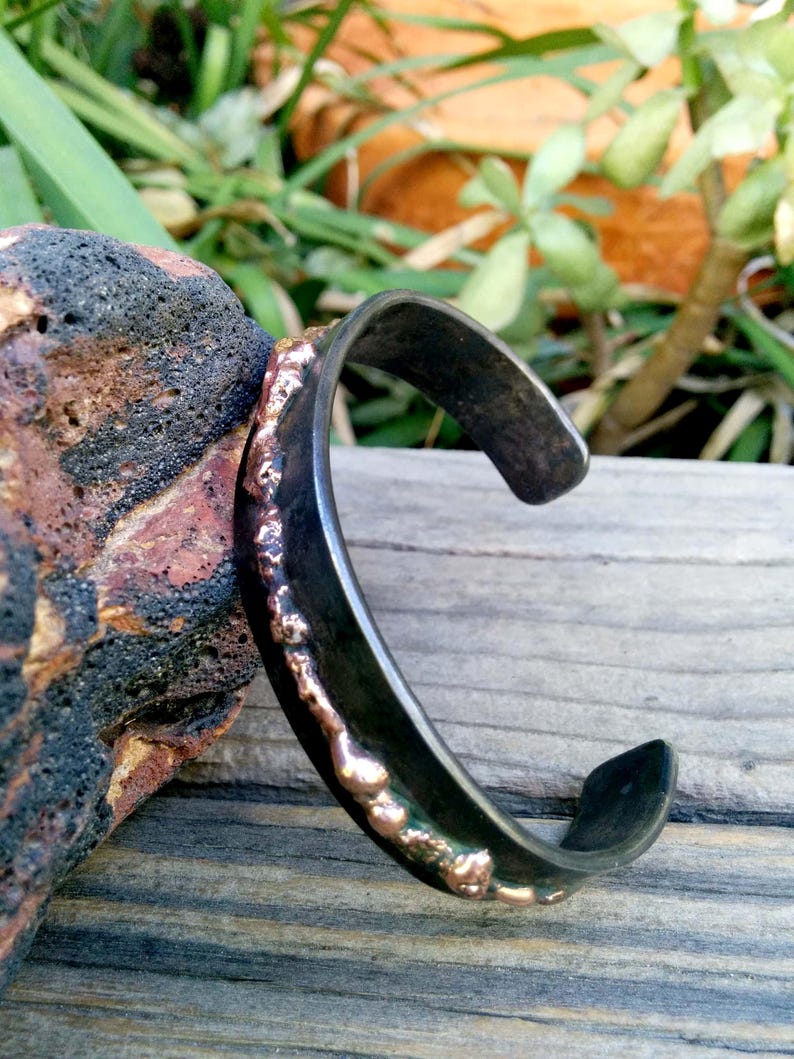 Molten Copper Stainless Cuff Bracelet. 2 X 15mm Thick and Etsy