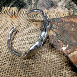 Waved  Sterling Cuff Bracelet.  8.5 X 12 mm Thick and Wide.