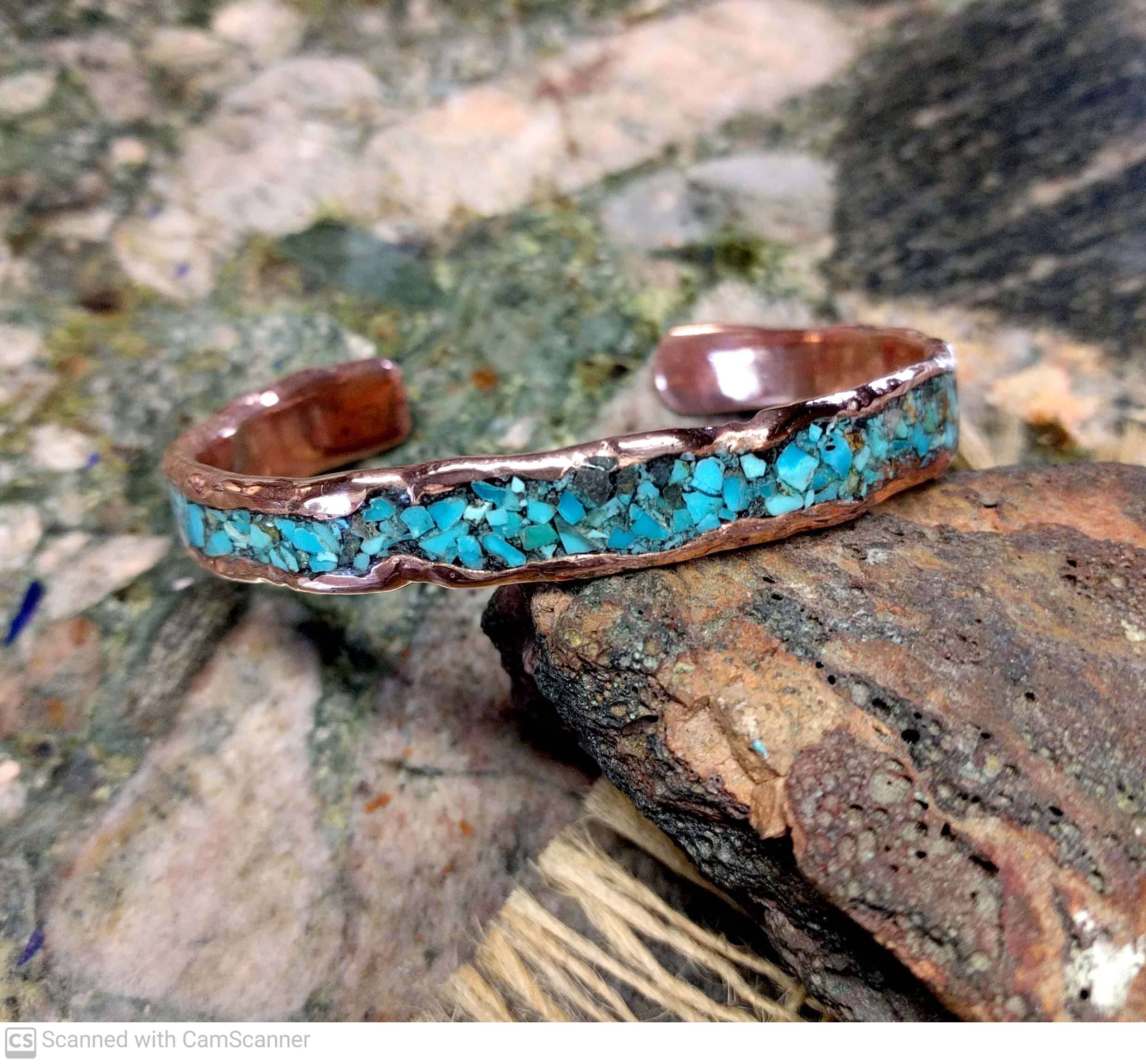 Mens copper and turquoise on sale bracelet