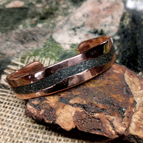 Meteorite Copper Cuff Bracelet.  1/2" Wide.
