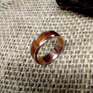 Solid Mahogany Copper Ring.  7, 10 mm Wide. 2mm Thickness. Copper,Bronze and Titanium