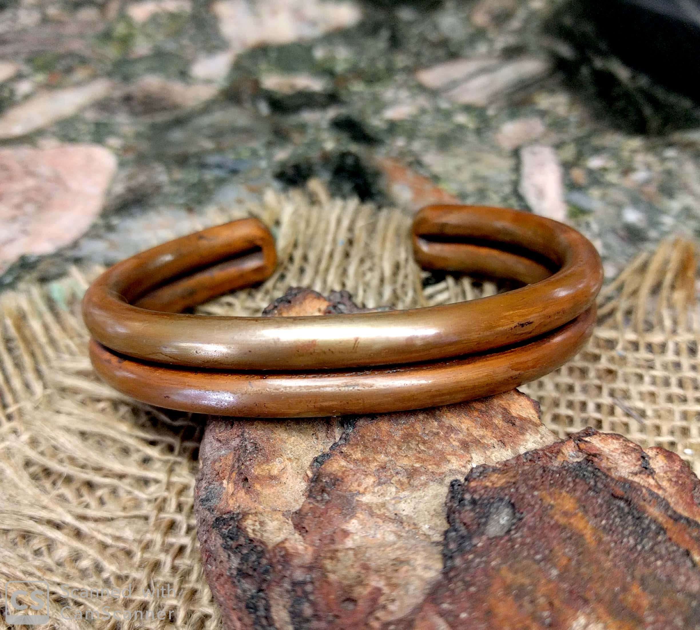 Double Round Copper Cuff Bracelet. 0.25
