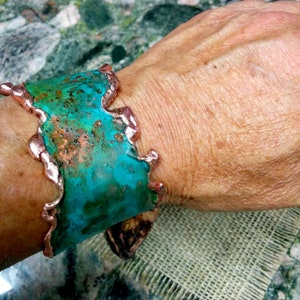 Heavy Molten Patina Copper Cuff Bracelet.  Mixed Patina.