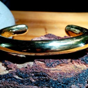 Wide Brass Cuff Bracelet. 6.5mm X 11mm Thick and Wide. Solid. Hammered and Plain.