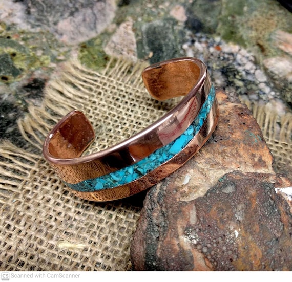 Copper and turquoise cuff best sale bracelet