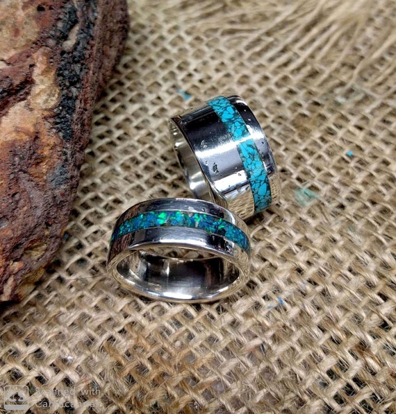 Artisan Diamond- Sapphire- Turquoise 14k Gold Ring - Ruby Lane