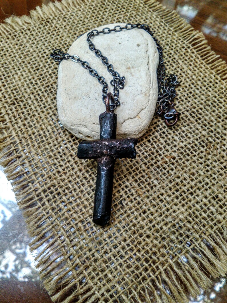 Rusted Iron Cross Necklace. 30mm X 50mm. 45g. Etsy