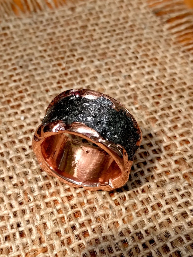 Men's Meteorite Copper Ring Band. 3 Mm X 12 14 19mm Etsy