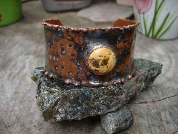 Achat Kupfer Manschette Armband Schmelzen Und Gehammert Etsy