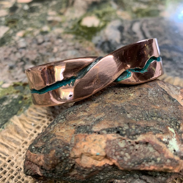 Fabricated Copper Cuff Bracelet.  18 mm Wide.
