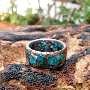 12mm Mixed Turquoise Copper Ring.  3.25-4mm Thickness.