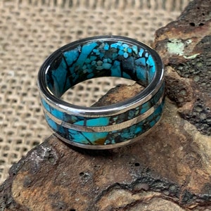 Marbled Turquoise Sterling Band.