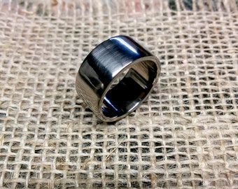 Mens Titanium Ring Band.  Slim Style.  2-2.5mm Thickness. 10mm Wide.