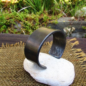 Black Stainless Heavy Cuff Bracelet.  3.25mm X 25mm Thick and Wide.
