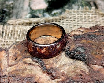 Rustic Bronze Ring Band.  10 mm Wide. 2.6 mm Thickness.