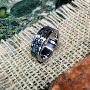 Mens pyrite Ring Band.  2.5mm Thickness.8-12mm  Wide Choice.  Titanium Grade 2.