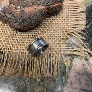 Molten titanium Ring Band.  11-12 mm Wide.  2-2.5 mm thickness.