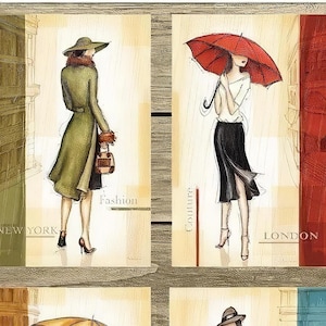 Fashion - New Yorker - Londoner - Decorative Decoupage Paper - for Furniture - Large Size Options