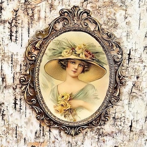 Vintage Pattern - Decorative Decoupage Paper - for Furniture - Large Size Options [ Brown Green Yellow ]