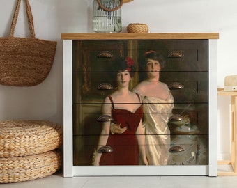 Pintura a óleo Mulheres Vitorianas - Papel de Decoupage Grande para Móveis - Decoupage Vintage - Papel de Arroz - Papel para Decoupage