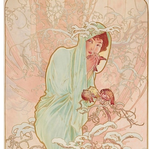 Red Hair Woman  - Witch  - Illustration Decorative Decoupage Paper - Rice Paper for Decoupage - Mulberry Tissue - Big Size Options