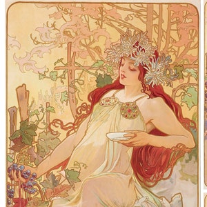 Vrouw met rood haar - druif - oudgrieks - illustratie decoratief decoupagepapier - rijstpapier voor decoupage - moerbeiboomtissue - 1 vel A3-formaat