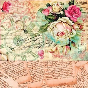 Blumenmuster - Dekoratives Decoupage Papier - für Möbel - Große Größen-Optionen [ Bunt]