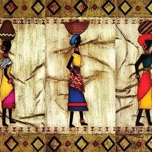 Donne africane - Carta decorativa per decoupage - per mobili - Opzioni di grandi dimensioni [Colorata]