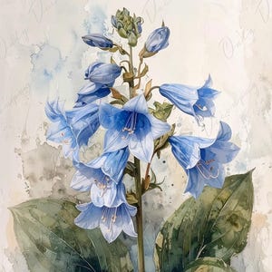 Papel de decoupage grande para muebles - 7 tamaños - Arte botánico - Decoupage floral - Hosta azul