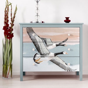 Ganso Volador - Papel de Decoupage Grande para Muebles - Papel de Arroz - Papel de Decoupage - Color Pastel