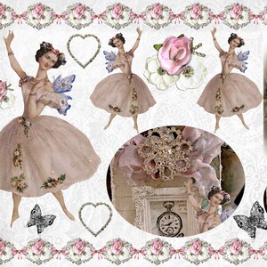 Balerina - Large Rice Paper for Decoupage - Furniture Decoupage - Vintage Decoupage - Floral Decoupage Paper