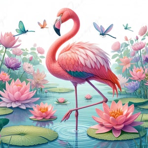 Carta Decoupage Grande per Mobili - Fenicottero Rosa - Carta di Riso - Carta Decoupage - Floreale - Animali Esotici