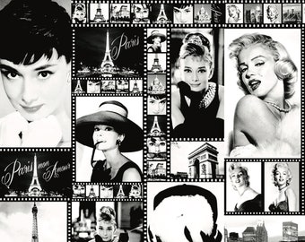 Audrey - Marilyn - Dekoratives Decoupage Papier - Maulbeerbaum Gewebe