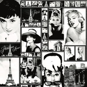 Audrey - Marilyn - Decorative Decoupage Paper - Mulberry Tissue - Big Size Options