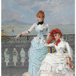 Groot decoupagepapier voor meubels - Rijstpapier voor decoupage - Vrouw met hond jaren 1880