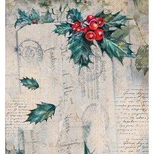 Christmas Collection - Large Decoupage Paper - 6 Size Options - Vintage Decoupage