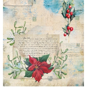 Christmas Collection - Large Decoupage Paper - 6 Size Options - Vintage Decoupage