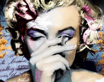 Marilyn - Decorative Decoupage Paper - Decoupage for Furniture - Large Size Rice Paper - Black White