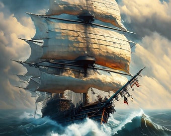 Barcos de vela - Papel para decoupage de muebles - Papel de arroz grande - Papel de arroz para decoupage - Olas del océano