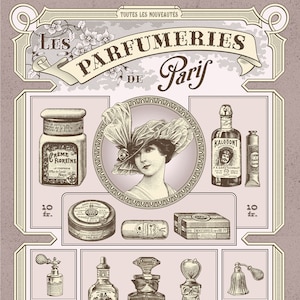 Large Rice Paper for Decoupage - Furniture Decoupage - Vintage Decoupage - Parfume Woman White & Black