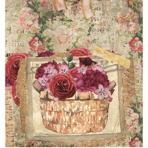 Rosas Vermelhas - Decoupage Floral - Arte Decoupage - Papel de Arroz Grande para Decoupage - Artesanato Decoupage - Transferências Decoupage