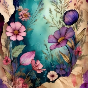 Fairytale Alice - Carta per decoupage grande - 6 opzioni di formato - Floral Wonderland