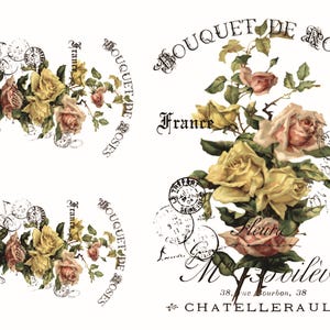 Bouquet de Roses - Easy Furniture Transfer - Decor Transfer - Furniture Upcycling