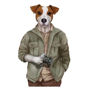 Retrato de perro - Papel decoupage grande para muebles - Papel de arroz para decoupage - Decoupage de animales