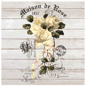 Large Decoupage Paper for Furniture - Maison de Rose - Rice Paper for Decoupage - Floral Decoupage