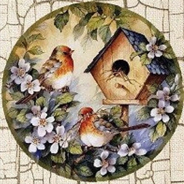 Bird Nest - Decorative Decoupage Paper - for Furniture - Large Size Options [ Colorful ]